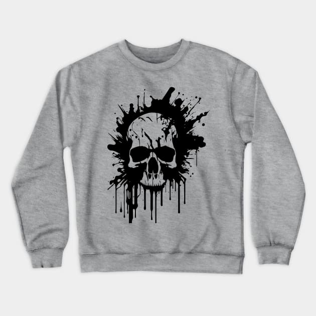 splash ink skull Crewneck Sweatshirt by lkn